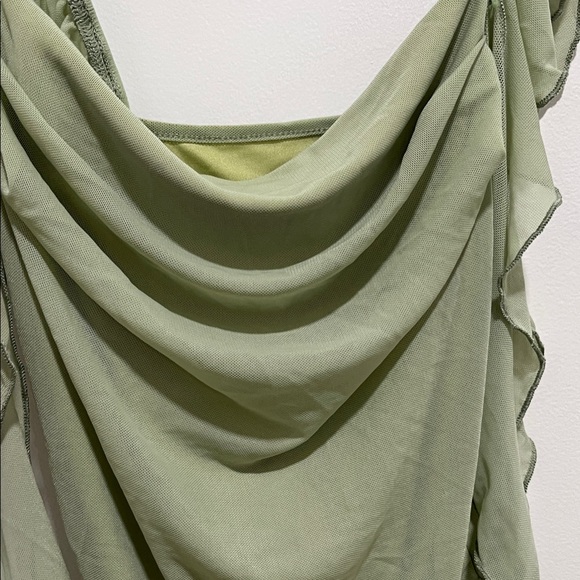 Sage Green Ruffle Strap Top - Picture 6 of 9